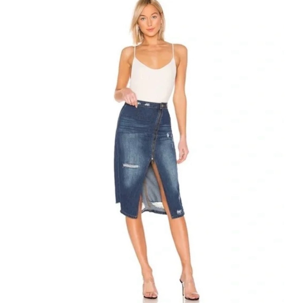 💙One Teaspoon Asymmetrical Society high waisted Denim Pencil Wrap Skirt💙SZ 25